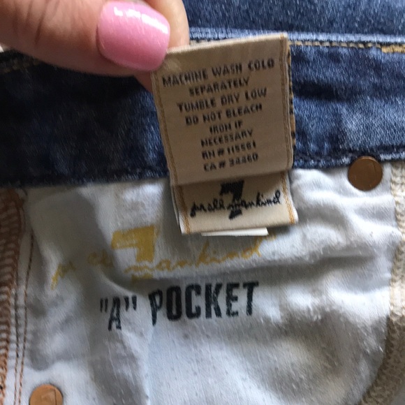 7FAM MEDIUM WASH A POCKET WHITE STICH JEANS SZ 29 - Picture 11 of 16